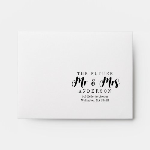 The Future Mrs and Mr Wedding Elegant Script RSVP Envelope