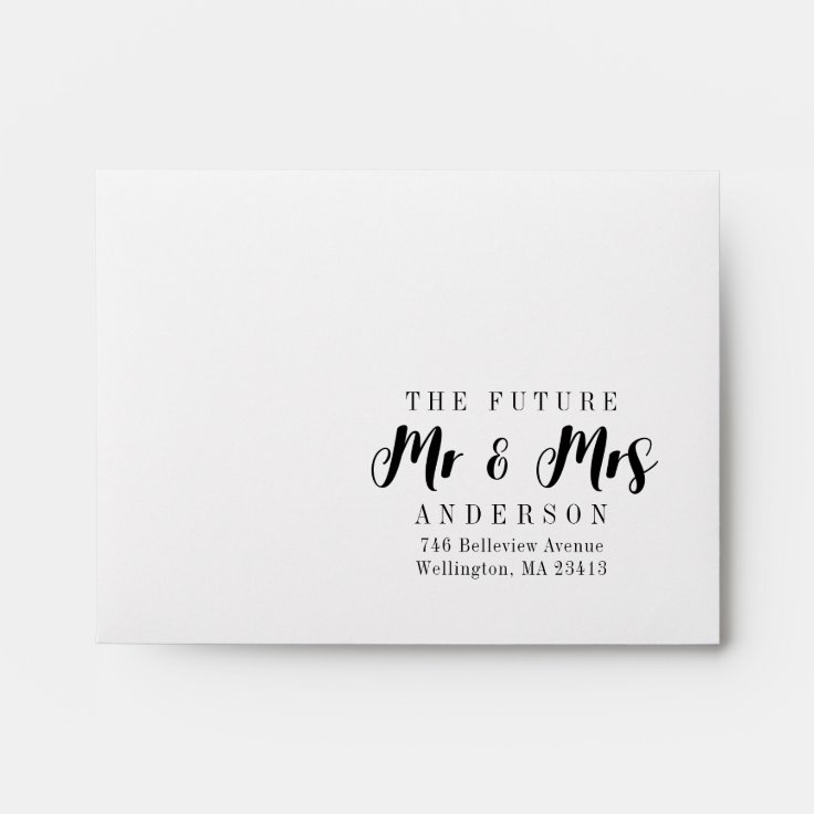 The Future Mrs and Mr Wedding RSVP Envelopes Zazzle