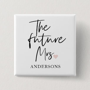 The Future Mrs and Your Name   Modern Beauty Gift Button