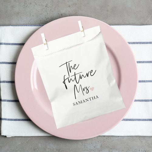 The Future Mrs and Your Name  Modern Beauty Gift Favor Bag