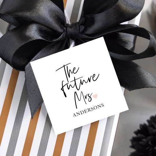The Future Mrs and Your Name  Modern Beauty Gift Favor Tags
