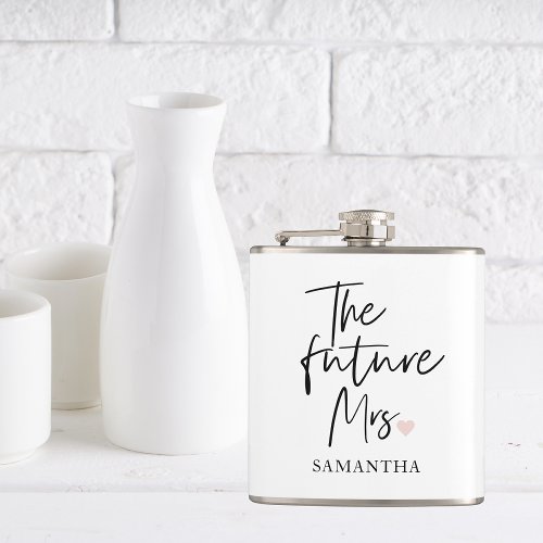 The Future Mrs and Your Name  Modern Beauty Gift Flask
