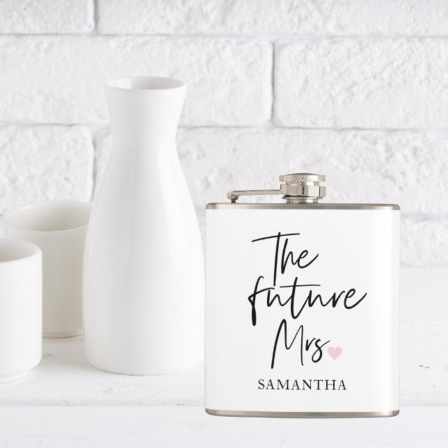 The Future Mrs and Your Name | Modern Beauty Gift Flask (Creator Uploaded)