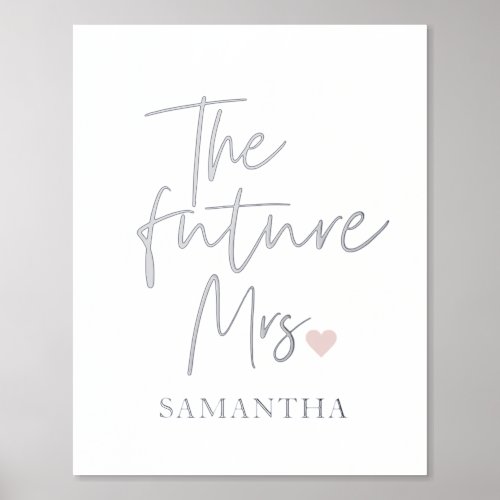 The Future Mrs and Your Name  Modern Beauty Gift Foil Prints