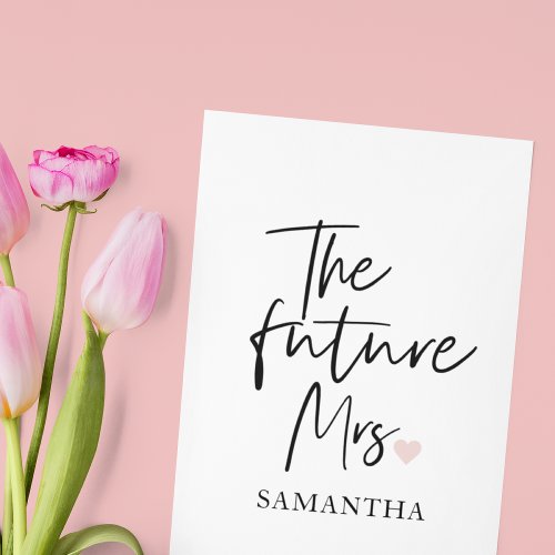 The Future Mrs and Your Name  Modern Beauty Gift Holiday Card