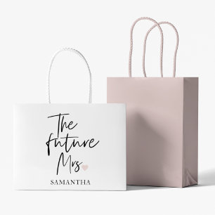 The Future Mrs and Your Name   Modern Beauty Gift Large Gift Bag