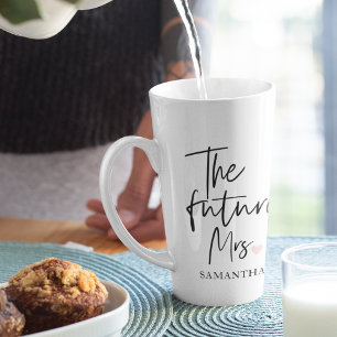 The Future Mrs and Your Name Modern Beauty Gift Latte Mug