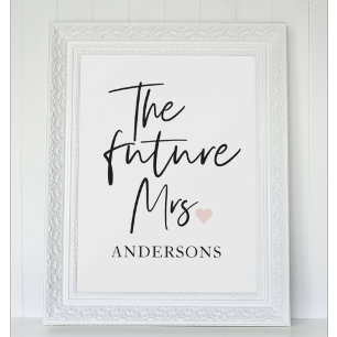 The Future Mrs and Your Name Modern Beauty Gift Poster