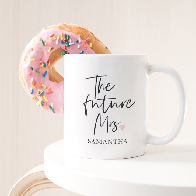 The Future Mrs and Your Name | Modern Beauty Gift Two-Tone Coffee Mug (Creator Uploaded)