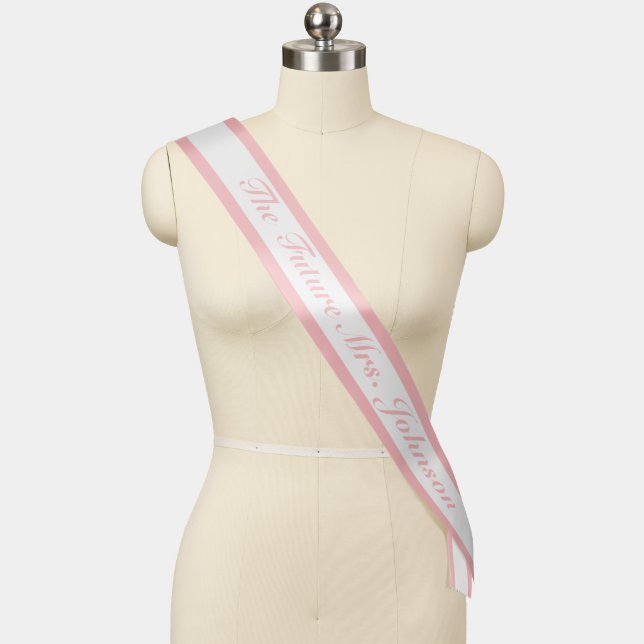The Future Mrs. Bachelorette Sash Pink Stripes (Mannequin)