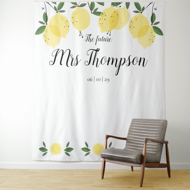 The Future Mrs Bridal Shower Lemons Photo Backdrop (In Situ)