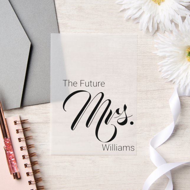 The Future Mrs. Bridal Shower Vellum Invitations (Wedding)