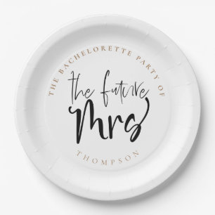 The Future Mrs Married Name Script Bachelorette Paper Plates