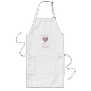 The Future MRS Quote Lilac & Gold Effect Heart Long Apron