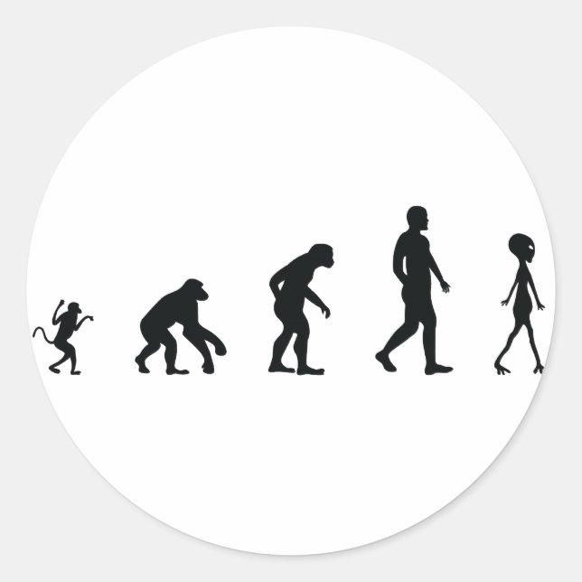 The Future of Human Evolution Classic Round Sticker (Front)