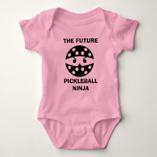 The future Pickleball Ninja, cute gift for baby Baby Bodysuit