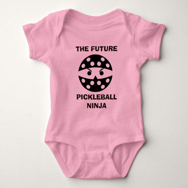 The future Pickleball Ninja, cute gift for baby Baby Bodysuit (Front)