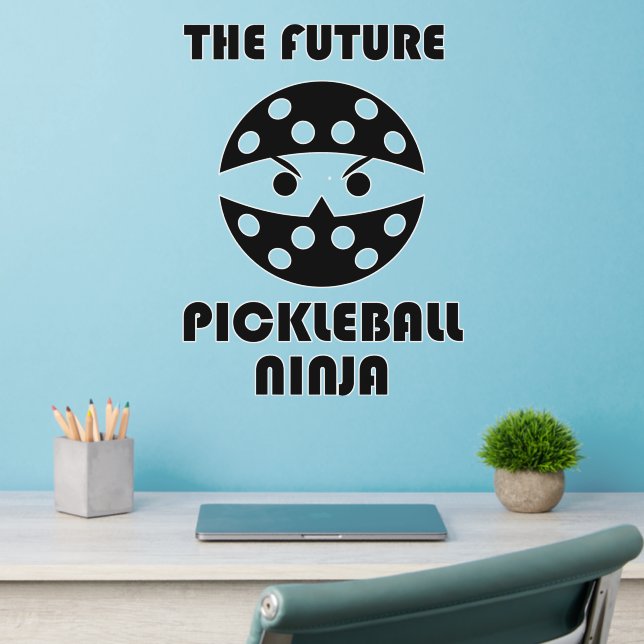 The future Pickleball Ninja, cute  Wall Decal (Home Office 2)