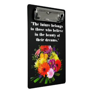 The Future Quotes Custom Photo text flower image Mini Clipboard
