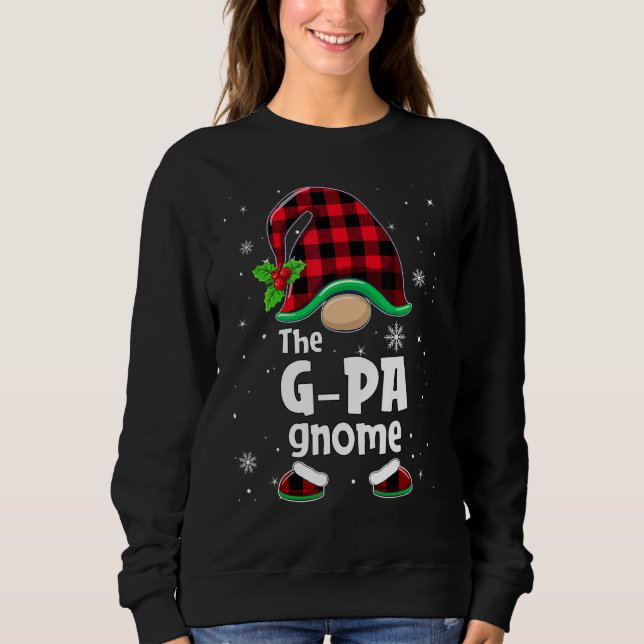 The G pa Gnome Buffalo Plaid Christmas Matching Fa Sweatshirt (Front)