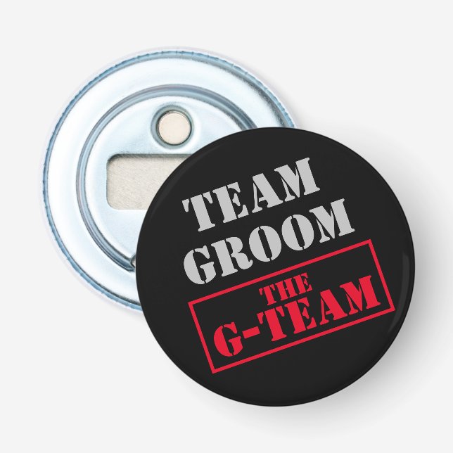 The G-Team Team Groom Bottle Opener (Front)