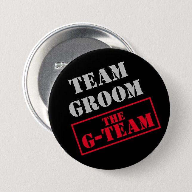 The G-Team Team Groom Button (Front & Back)