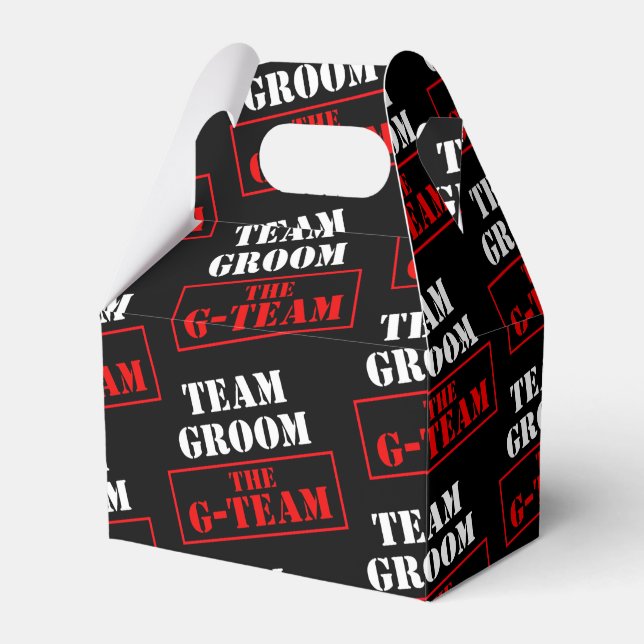 The G-Team Team Groom Gable Favor Boxes (Front Side)