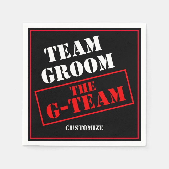 The G-Team Team Groom Napkins (Front)