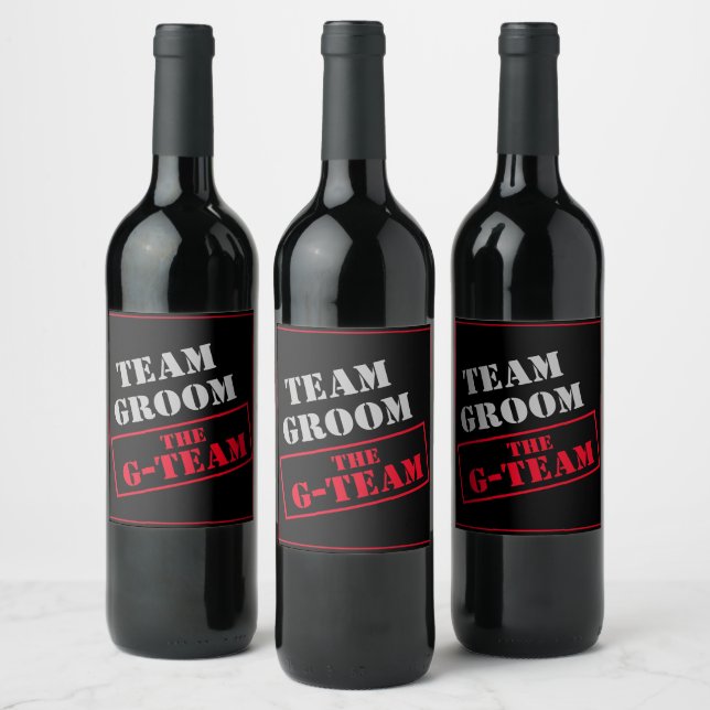 The G-Team Team Groom Wine Label (Bottles)