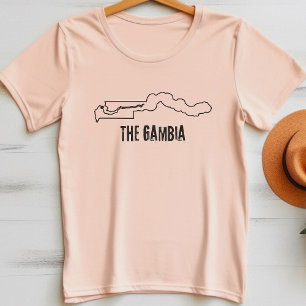 The Gambia Country Map Border Line Outline Shape T-Shirt