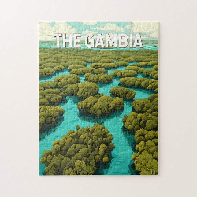 The Gambia Illustration Travel Art Vintage Jigsaw Puzzle (Vertical)