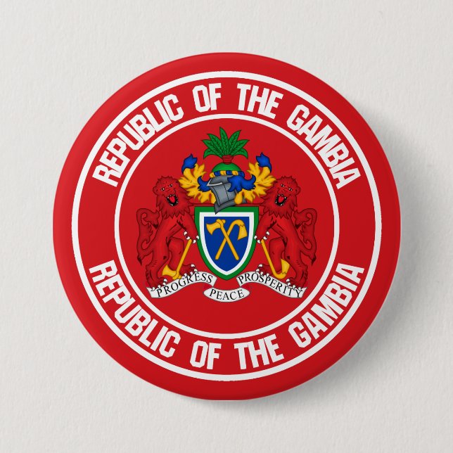 The Gambia Round Emblem Button (Front)