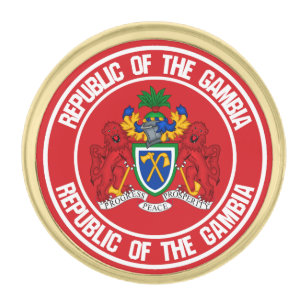 The Gambia Round Emblem Gold Finish Lapel Pin