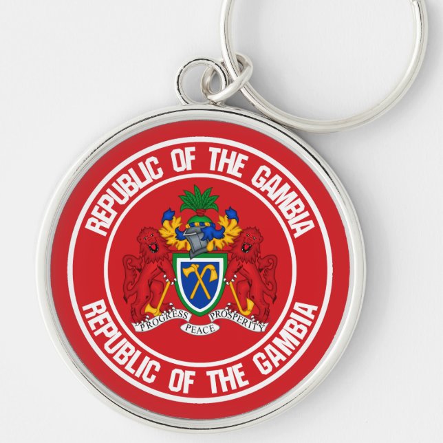 The Gambia Round Emblem Keychain (Front)