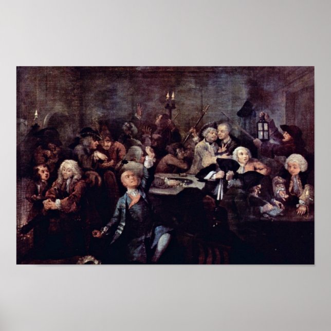 The Gambling Den " By Hogarth William Poster (Front)