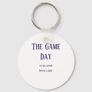 the game day football club match name year date keychain