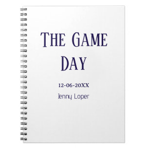 the game day football club match name year date notebook