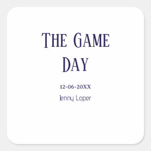the game day football club match name year date square sticker