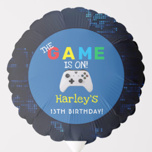 The Game Is On! Custom Photo Video Game Birthday Balloon