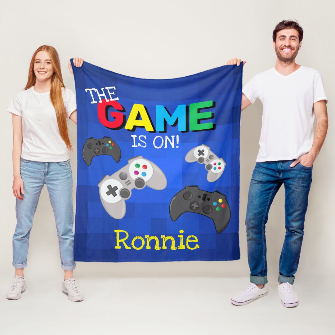 The Game Is On! Video Game Fleece Blanket Zazzle