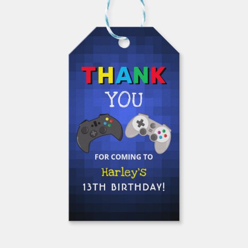 The Game Is On  Video Game Thank You Gift Tags