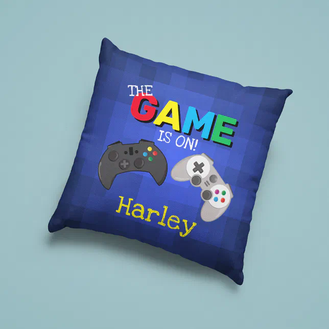 The Game Is On! Video Game Throw Pillow Zazzle