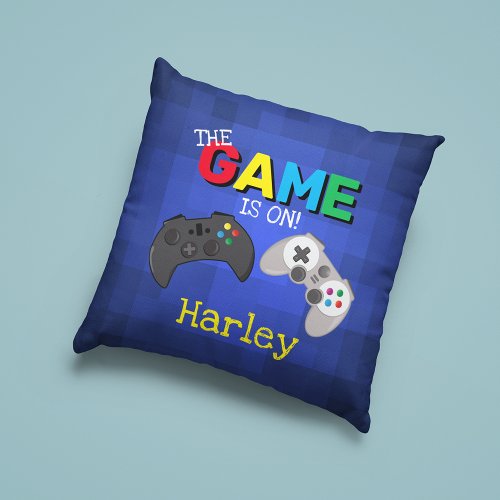 The Game Is On  Video Game Throw Pillow