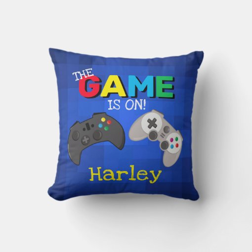 The Game Is On! Video Game Throw Pillow Zazzle