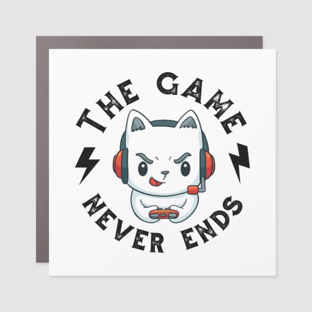 The Game never ends Car Magnet (Front)