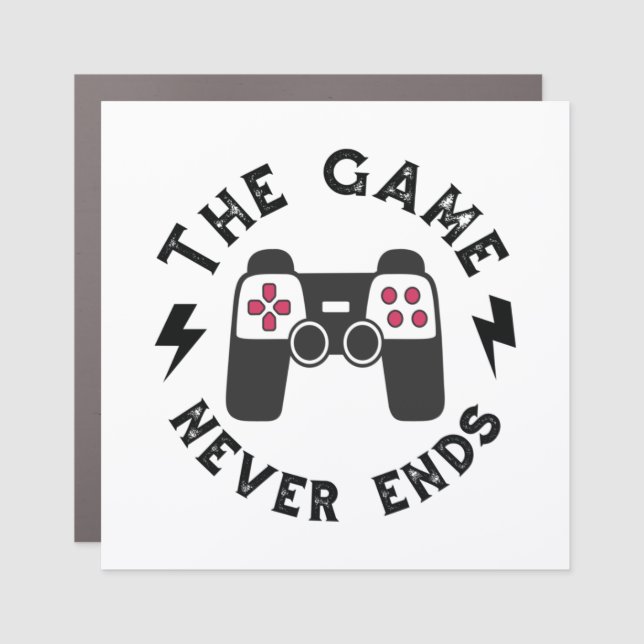 The Game never ends Car Magnet (Front)