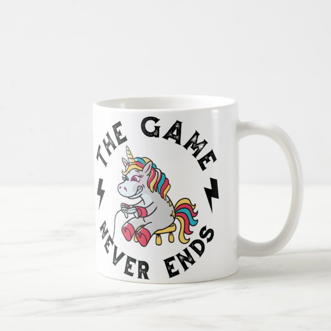 The Game never ends for Unicorns Coffee Mug (Right)