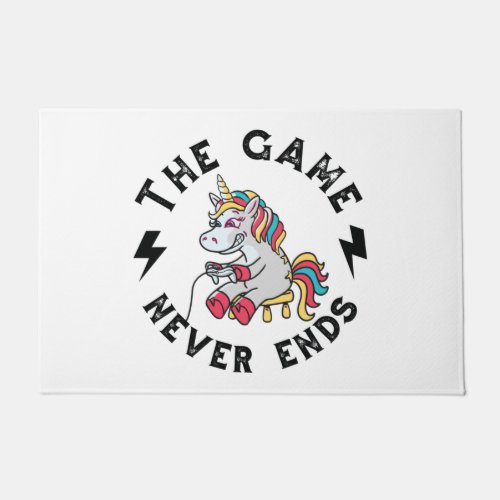 The Game never ends for Unicorns Doormat