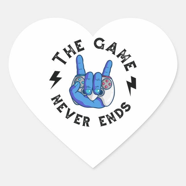 The Game never ends Heart Sticker (Front)