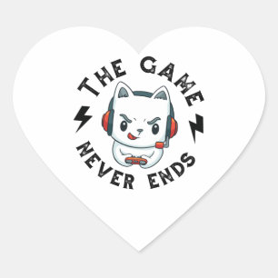 The Game never ends Heart Sticker